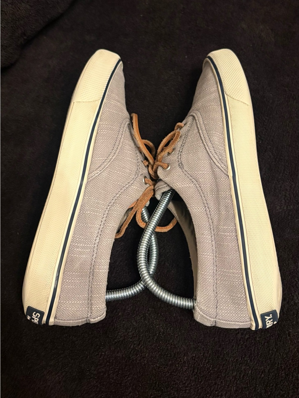 Sperry Top-sider Striper II CVO light grey/gray Baja canvas boat shoes men’s 7 - Picture 6 of 8
